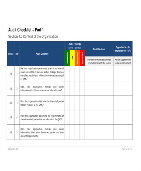 Audit Checklist - 18+ Examples, Format, Pdf