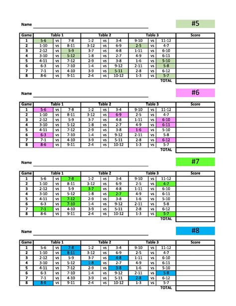 Euchre Score Sheet and Rotations PDF Printable Color - Etsy