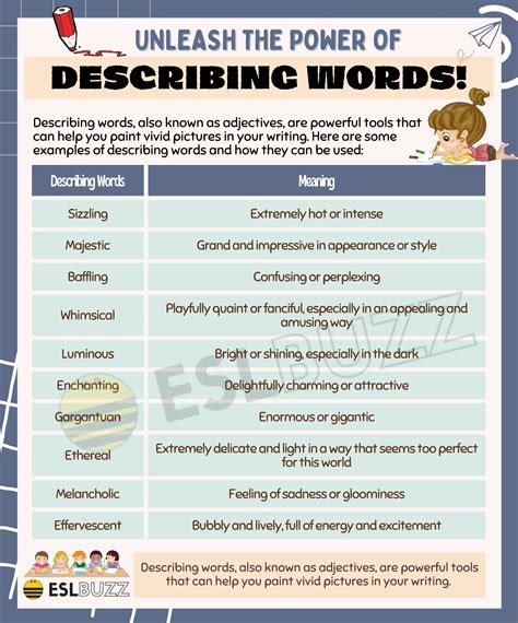 Describing Words For Kids