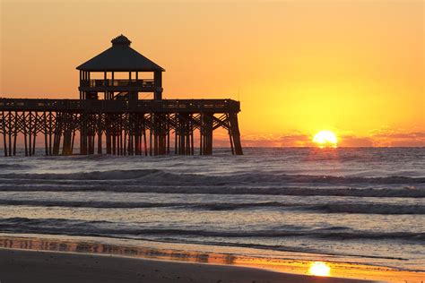 Folly Beach Pier Sunrise Photograph by Dustin K Ryan - Fine Art America