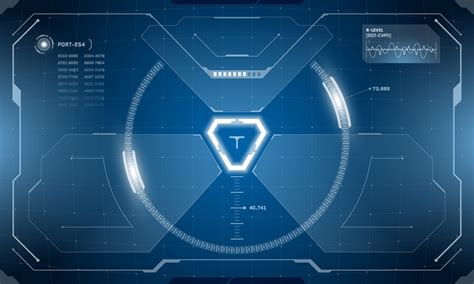 VR HUD digital futuristic interface cyberpunk screen design. Sci-fi virtual reality technology ...