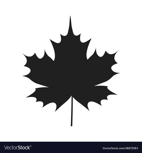 Autumn leaf black silhouette icon isolated white Vector Image