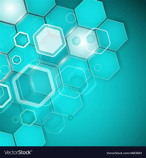 Abstract turquoise background hexagon Royalty Free Vector