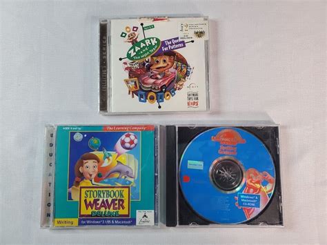 Lot of 3 Vintage PC CD-ROM Kids Games - Zaark, Spelling & Grammar ...