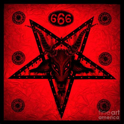 Baphomet Satanic Pentagram. Black-red Painting by Sofia Goldberg