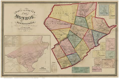 Monroe County Pennsylvania 1860 Old Wall Map with | Etsy