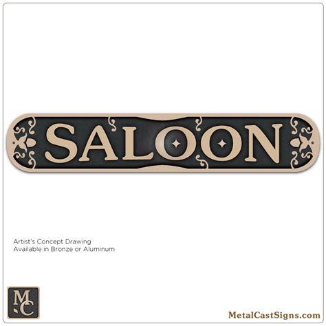 Saloon – 12″ Decorative Sign – Metal Cast Sign Co.