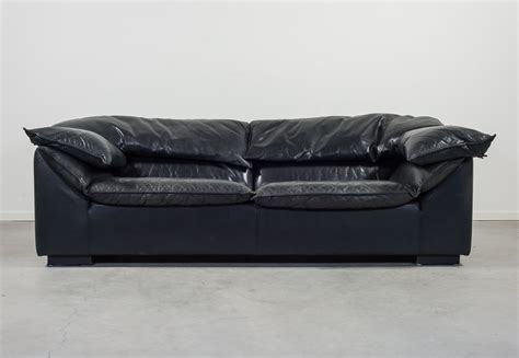 Modern black leather 'Monza' sofa by Niels Eilersen, 1980s | #125178