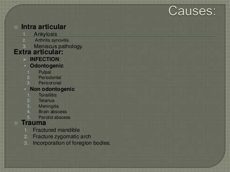 Causes of trismus