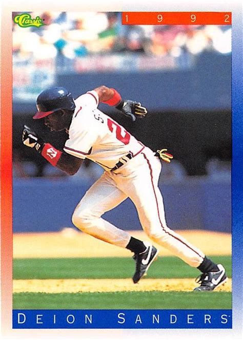 Deion Sanders baseball card (Atlanta Braves) 1992 Classic #T13