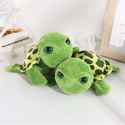 1 Pcs Turtle Plush Toy Big Eye Green Plush Doll Stuffed Animal Turtle Toys