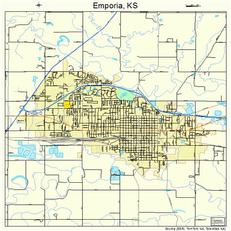 Emporia Kansas Street Map 2021275