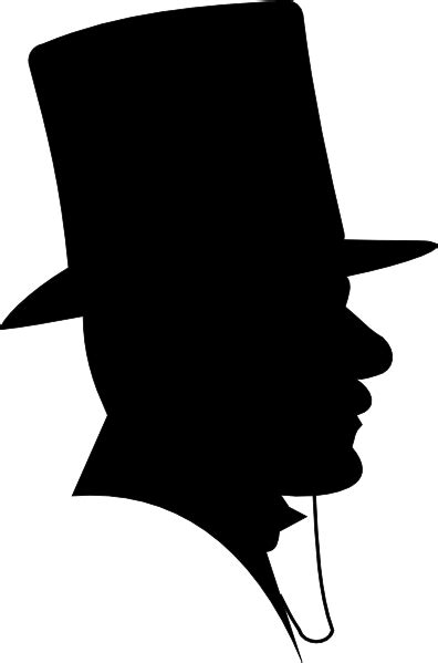 Victorian Man Silhouette | Man wearing a top hat clip art | Silhouette art, Victorian man ...