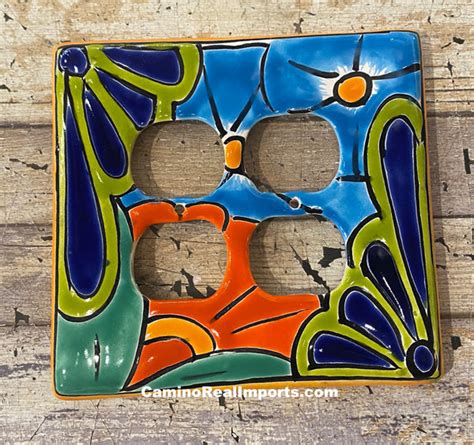 MEXICAN TALAVERA POTTERY DOUBLE OUTLET SWITCH PLATE TDOSP019 – Camino ...