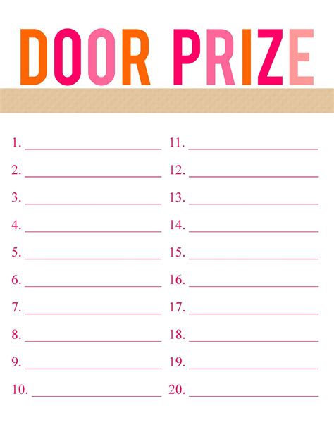 Door Prize Drawing Template at PaintingValley.com | Explore collection of Door Prize Drawing ...