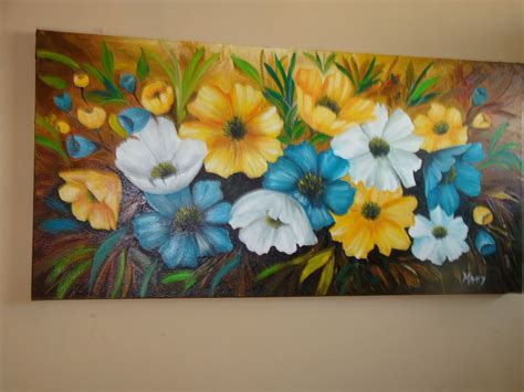 Cuadro pintado al oleo, de mi jardin | Flores abstractas, Pintar en oleo, Cuadros pintados