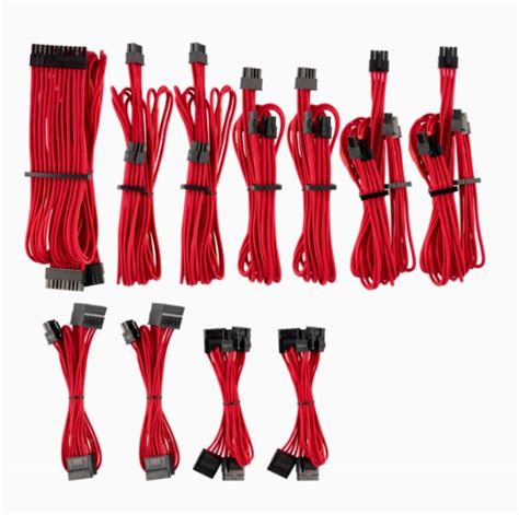 Corsair For Corsair Psu - Red Premium Individually Sleeved Dc Cable Pro ...