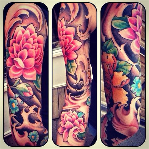 Details 76+ colorful flower sleeve tattoos super hot - in.cdgdbentre