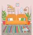 Living room interior home styling sofa and plants Vector Image