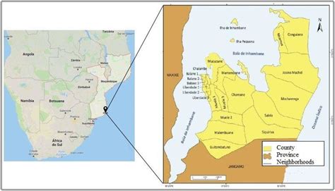 Map of Inhambane County | Download Scientific Diagram