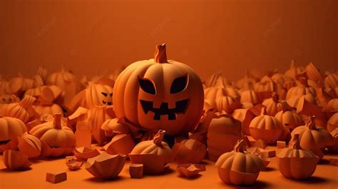 Halloween Pumpkin 3d Wallpapers Wallpaper Background, 3d Halloween ...