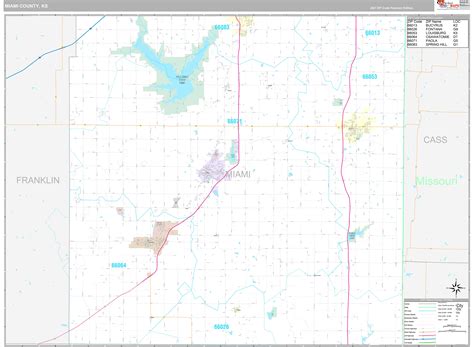 Miami County Wall Map Premium Style - marketmaps.com