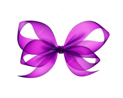 Premium Vector | Vector purple violet transparent bow