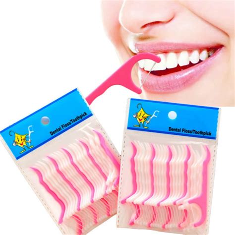 100pcs Plastic Dental Floss Stick Nylon Wire Portable Teeth Care ...