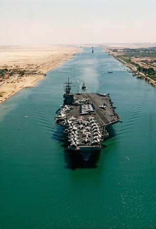 USS Dwight D. Eisenhower Crossing Suez Canal