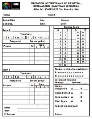 18 Printable fiba basketball score sheet Forms and Templates - Fillable Samples in PDF, Word to ...