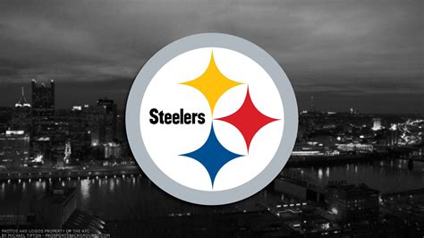 Download Pittsburgh Steelers Monochrome Cityscape Logo Wallpaper ...