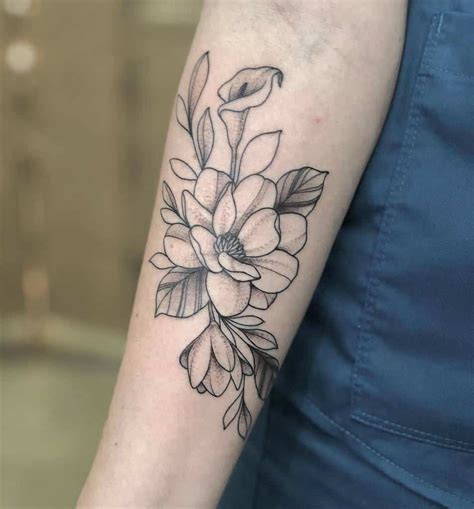 Top 63 Best Magnolia Tattoo Ideas - [2021 Inspiration Guide]