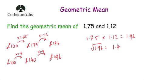 Geometric Mean - Corbettmaths - YouTube