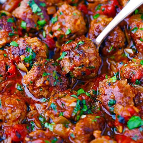 Moroccan Lamb Meatballs (in a sweet tomato sauce) - Bowl of Delicious