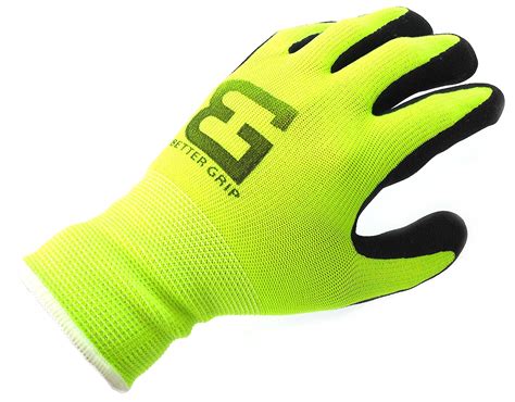 Better Grip?? Ultra Thin Sandy Latex Coated Gloves - XL / Hi-Vis Lime ...