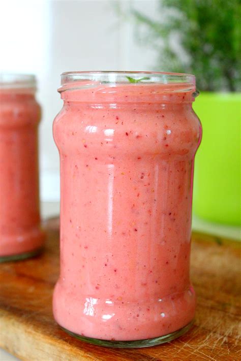 Strawberry, banana, orange smoothie with protein powder