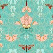 Art Nouveau en Rose - Spoonflower