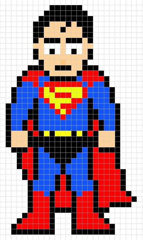 Superman - Pixel Art | Dibujos en cuadricula, Dibujos, Superman dibujo