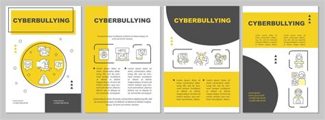 Cyberbullying brochure template. Sharing negative content. Flyer, booklet, leaflet print, cover ...