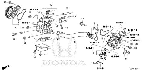Honda Civic Liftback Seal, thermostat case. Pump, water, cooling - 19322-RPY-G00 | Honda Parts ...