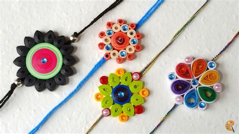 DIY Paper Quilled Rakhi | Make Your Own Handmade Rakhi | Rakhi Making Tutorial | CRAFTING WITH ...