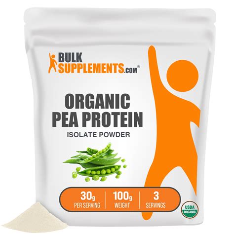 BulkSupplements.com Organic Pea Protein Isolate Powder, 30g - Vegan Protein Powder (100G - 3 ...