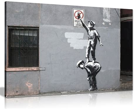 Banksy Graffiti Is A Crime Canvas Wall Art Picture Print | eBay