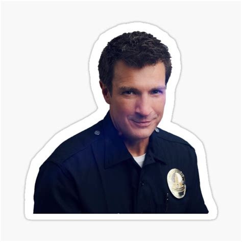 "Nathan Fillion as The Rookie" Sticker for Sale by sandiesque | Redbubble