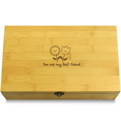 You are my Best Friend Flowers Inspirational Multikeep Box Wooden Organizer | Presents for best ...