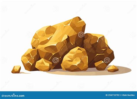 Gold Nugget Vector Flat Minimalistic Isolated Vector Style Illustration Stock Illustration ...