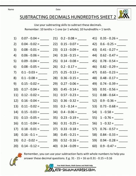 5th Grade Math Worksheets Multiplication And Division - Free Printable