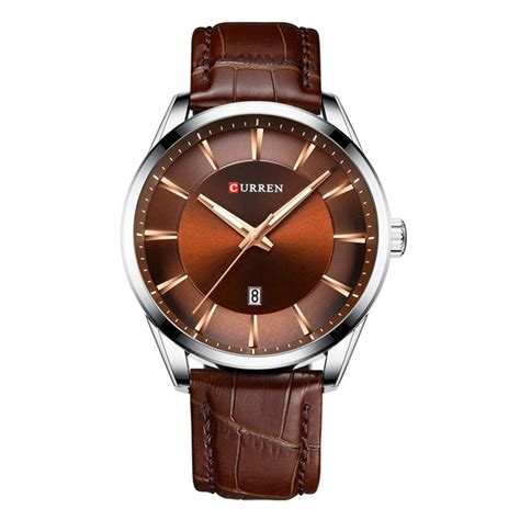 Curren 8365 Brown Leather Strap Men's Elegant Dress Watch