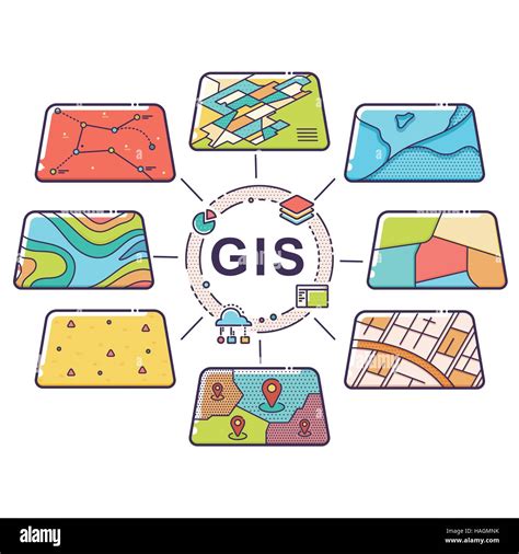 Vector Illustration of GIS Spatial Data Layers Concept for Business ...