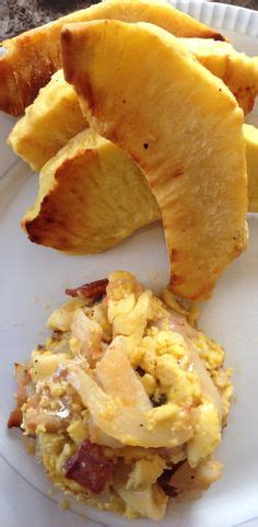 Roasted Breadfruit & Fried Jackfish National Dish of Saint Vincent & the Grenadines | Caribbean ...